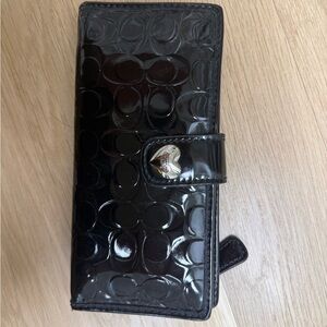 Coach Black Patent Leather Wallet
